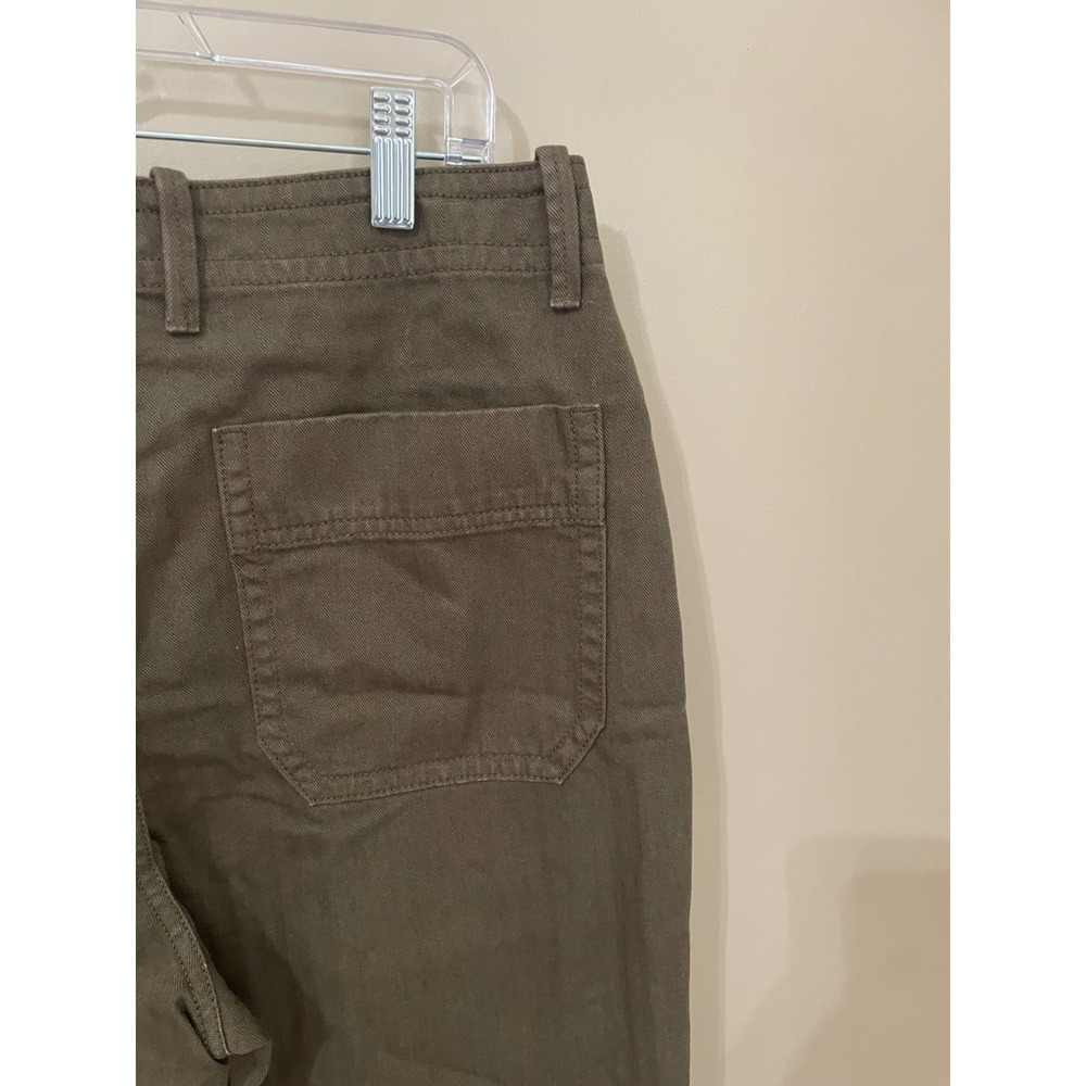 Everlane Organic Cotton Fatigue Pants Herringbone Utility Olive Green Size 8 - Picture 12 of 15